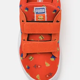 Puma Kids Red Suede Light-Flex Foodis V Printed Sneakers image 4