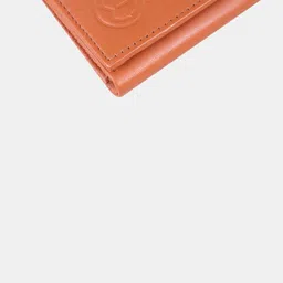 TnW Unisex Tan Brown Solid Genuine Leather Three Fold Wallet image 5