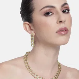Estele Gold-Plated Textured Jewellery Set image 1