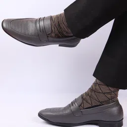 FAUSTO Men Textured Round Toe Formal Loafers-picture-22