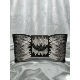 Peora Black Seed Beads Handwork Clutch Purse Sling for Women-picture-22