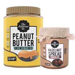The Butternut Co. Peanut Butter Unsweetened Creamy 1Kg & Chocolate Hazelnut Spread Creamy 200 gm, Pack of 2 (No Refined Sugar, Vegan, No Preservatives)-picture-32