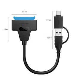 SATA3.0 to USB3.0/Type C 2 in 1 External Hard Disk Data Cable - 50CM image 2