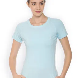 Campus Sutra Women Blue Solid Round Neck T-shirt-image-16