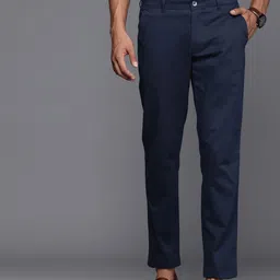 Louis Philippe Sport Men Micro Ditsy Printed Tapered Fit Chinos Trousers image 1