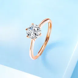 Peora Rose Gold-Plated CZ Studded Adjustable Finger Ring-image-16