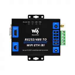 Waveshare Industrial Grade Serial Server RS232/485 To WiFi and Ethernet, Modbus Gateway, MQTT Gateway, Metal Case RJ45 network port image 3