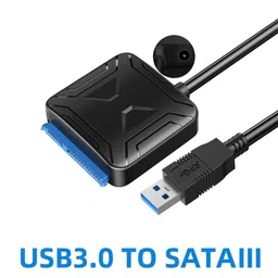 SATA3.0 to USB 3.0 Hard Disk Data Cable Supports 2.5/3.5 Inch 22 PIN SSD External Hard Drive - 45cm image 3