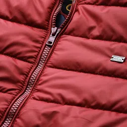 Roadster Men Red Solid Padded Jacket image 2