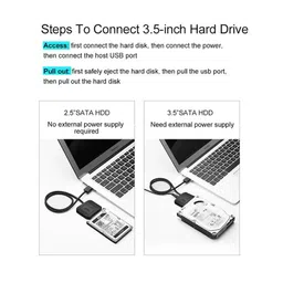 SATA3.0 to USB 3.0 Hard Disk Data Cable Supports 2.5/3.5 Inch 22 PIN SSD External Hard Drive - 45cm image 4