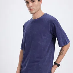 glitchez Washed Effect Oversized Drop-Shoulder Sleeves Pure Cotton T-shirt image 3