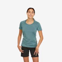 Women Mountain Hiking Quick Drying T-Shirt MH500 Green-image-45