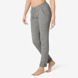 domyos Women Cotton Blend Gym Pants 500 - Grey-picture-14