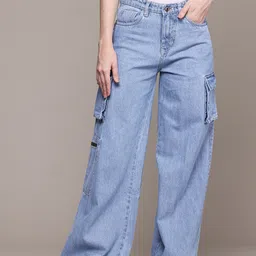 The Roadster Lifestyle Co. Women Wide Leg High-Rise Pure Cotton Jeans-image-68