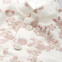 House of Pataudi Men Mandarin collar Kurta With Churidar Embroidered Jashn Sherwani image 3