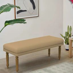 Chumbak Nawaab Beach Solid Beige Sheesham Wood Bench-picture-28