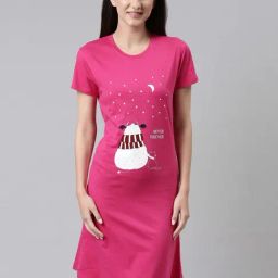 TWIN BIRDS Pink Printed Sleep Tee-picture-37