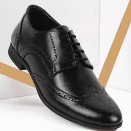 Fausto Men's Black Brogue Shoes-picture-41