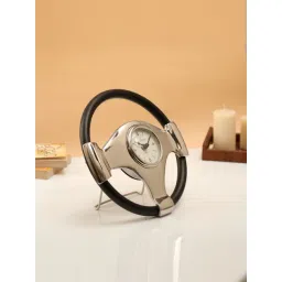 De Maison Decor Silver Aluminium Abstract Wheel Steel Clock-picture-27