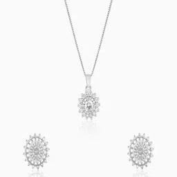 GIVA 925 Silver Bloom Necklace and Earring Set image 2