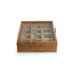 ExclusiveLane Brown Teak Wood Spice Containers Box (50 ML) image 5