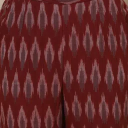 Fabindia Maroon & Grey Cotton Printed Pants image 5