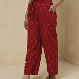 Fabindia Red Cotton Printed Pants image 2