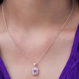 Shaya 92.5 Sterling Silver Peachy Paradise Necklace for Women-image-88