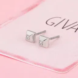 GIVA 92.5 Sterling Silver Signature Angles of The Cube Stud Earrings for Women-image-80