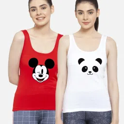 Friskers Multicolor Printed Camisole (Pack Of 2) image 1