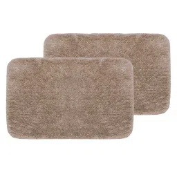 BIANCA Ultra-Soft Fluffy Bath Mat With Non-Slip Rubber Backing -2pc Medium (plush) solid-khaki image 2