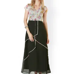 Belle Fille White & Black Floral Print Dress-image-21