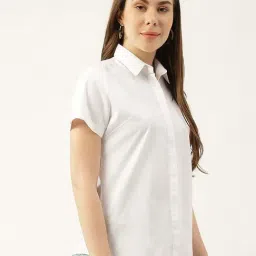 Hancock White Cotton Slim Fit Shirt-image-60