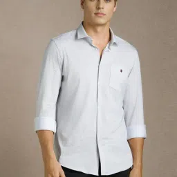 Louis Philippe White Cotton Slim Fit Printed Shirt-picture-28