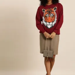 Dillinger Maroon Printed Sweatshirt image 4