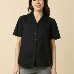 Allen Solly Black Cotton Regular Fit Shirt-picture-47