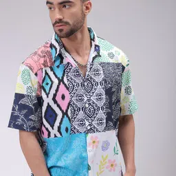 The Indian Garage Co Men Cutaway Collar Ethnic Motifs Printed Boxy Casual Shirt image 3