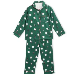 Cherry Crumble By Nitt Hyman Kids Green Printed Nightsuit image 1