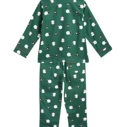 Cherry Crumble By Nitt Hyman Kids Green Printed Nightsuit image 2