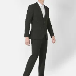 Crimsoune Club Dark Olive Slim Fit Notch Lapel Two Piece Suit image 3