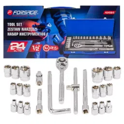 FORSAGE Socket Wrench Set 8-32 mm Socket Size 6 Point Hex Chromium Vanadium Blue, F-4245B-5 image 2