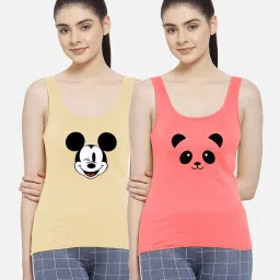 Friskers Multicolor Printed Camisole (Pack Of 2) image 1