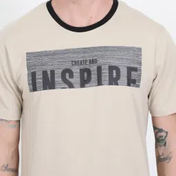 Masculino Latino Beige Regular Fit Printed Nightwear Set image 4