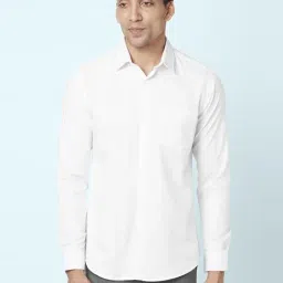 Byford by Pantaloons White Cotton Slim Fit Self Pattern Shirt-image-67