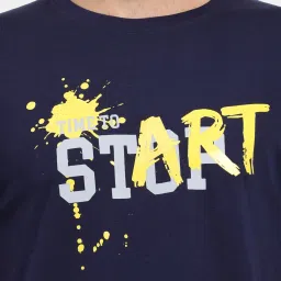 Masculino Latino Navy Blue & Grey Regular Fit Printed Nightwear Set image 4