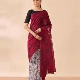 Taneira Pink Cotton Printed Saree-picture-21