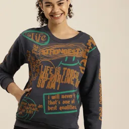 Difference of Opinion Grey Graphic Print Sweatshirt image 1