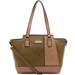 Giordano Green & Tan Color Block Medium Shoulder Handbag image 1