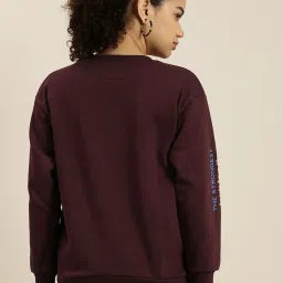 Difference of Opinion Maroon Printed Sweatshirt image 2