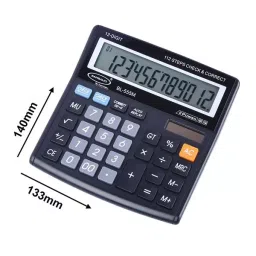 Bambalio 12 Digit Large LCD Display Black Electronic Calculator, BL-555M image 2